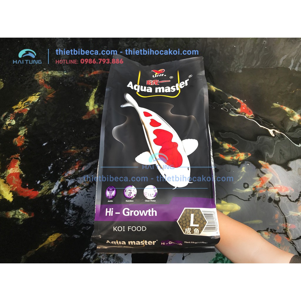 Thức ăn cá koi siêu tăng trưởng Aqua master Hi-grow 5kg
