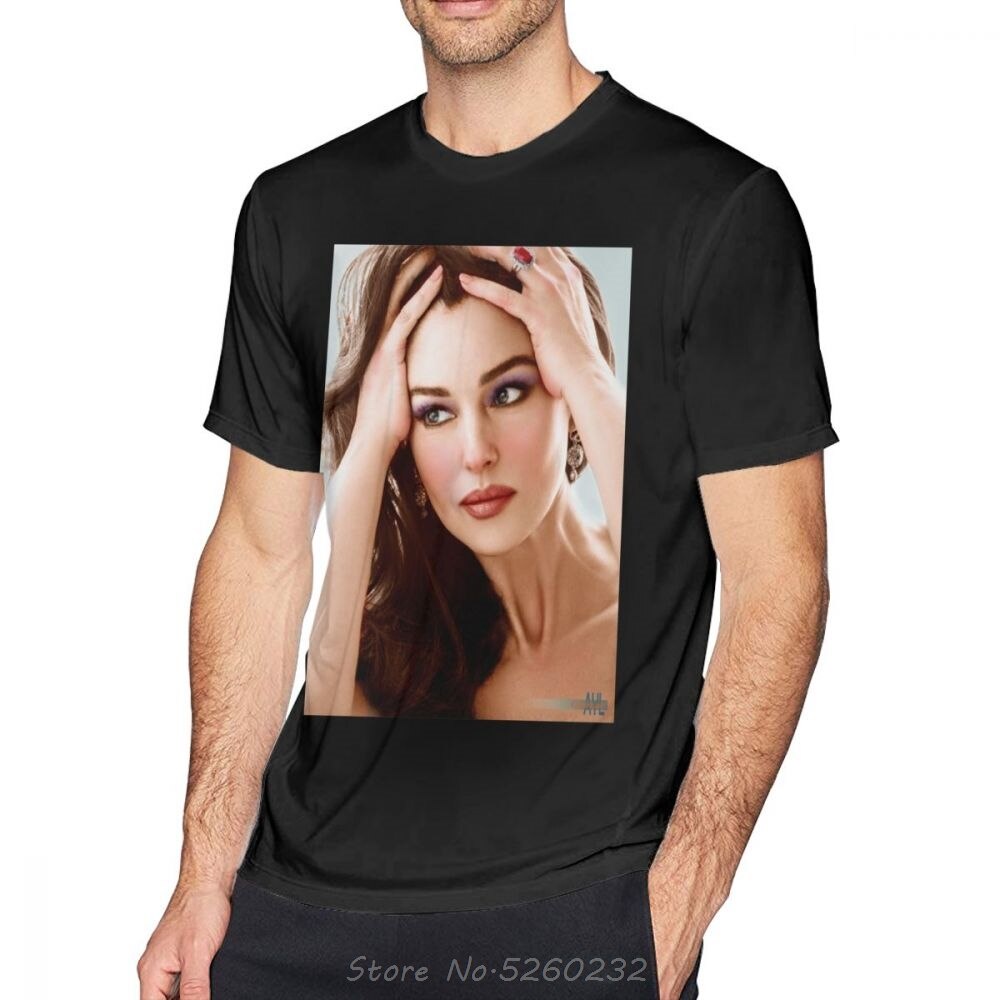 Monica Bellucci Áo Sơ Mi Monica Bellucci Áo Thun Đồ Họa Áo Thun Nữ Cotton Vui Nhộn Nam Tay Ngắn Áo D