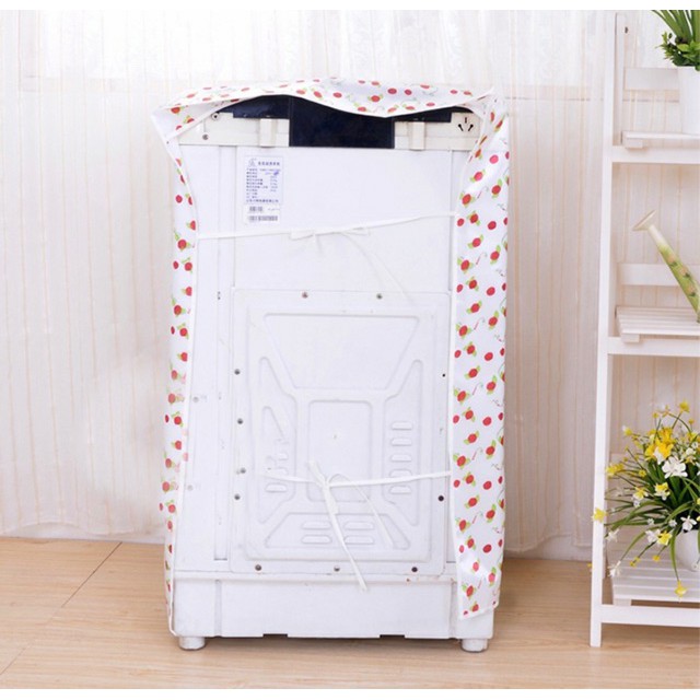 COMBO: Aó trùm máy giặt CỬA TRÊN vải trong salin kích thước 56 x54 x83 cm+ Bột tẩy lồng máy giặt siêu sạch