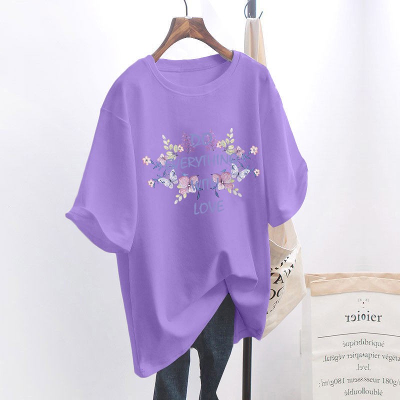 NRVP Áo thun ngắn tay dáng rộng kiểu Hàn Quốc thời trang mùa hè 2021 cho nữ