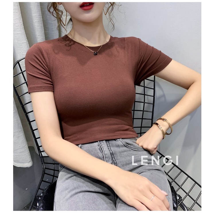 Áo thun nữ FM Style  cổ tròn form ôm body cotton trẻ trung, năng động, thời trang 205170091