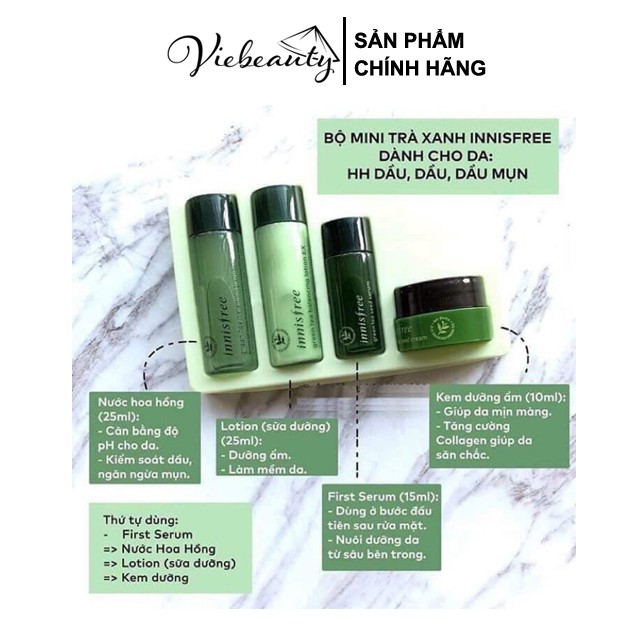 Bộ Dưỡng Da Innisfree Green Tea Special Kit EX Mini 4 Món - Khongcoson | BigBuy360 - bigbuy360.vn