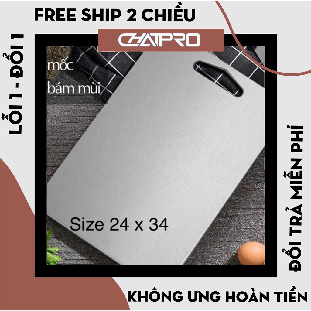 Thớt Inox 304 Kháng Khuẩn Cừờng Lực- Vệ Sinh Dễ Dàng- Rã Đông Nhanh - Chống Ẩm Mốc - Không Xước Dăm- Không Mùn Gỗ