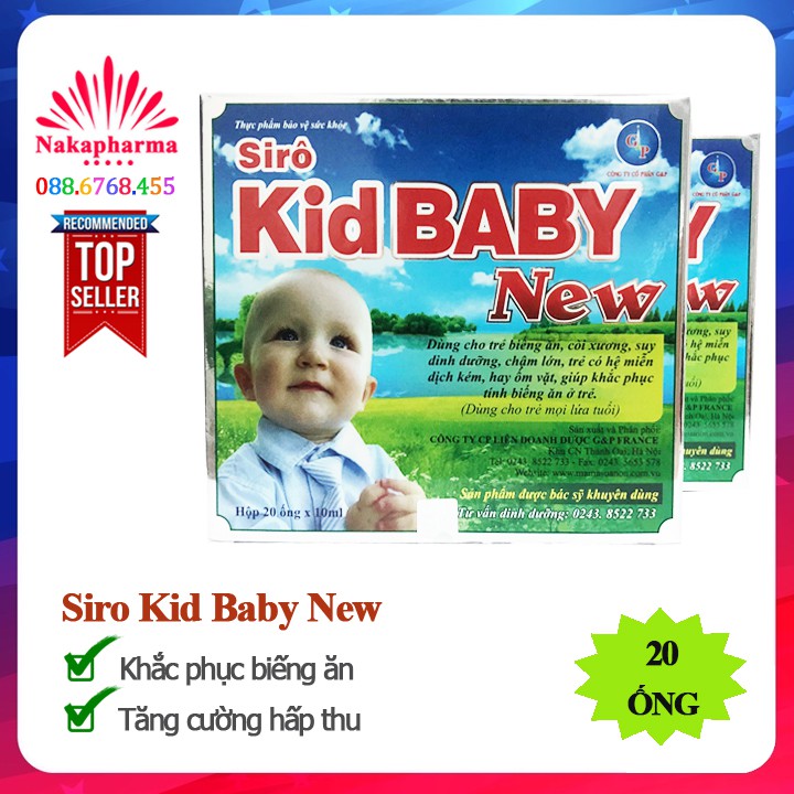 Siro Kid Baby New G&amp;P – Khắc phục biếng ăn ở trẻ, tăng cường hấp thu dưỡng chất, tăng sức đề kháng