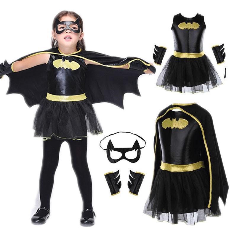 Bộ trang phục 4 món hóa trang nhân vật Superman / Batman cho bé gái