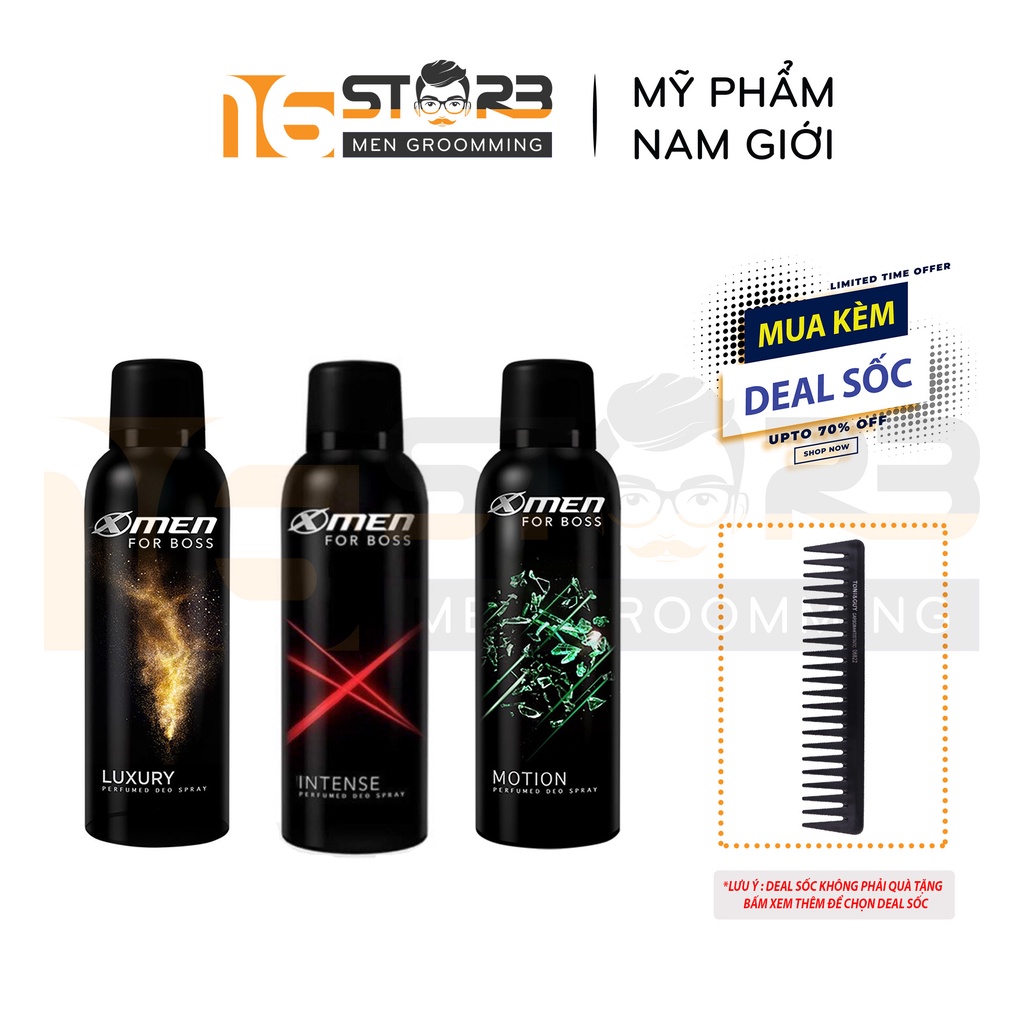 Xịt Khử Mùi Xmen For Boss Intense/Motion/Luxury 150ml