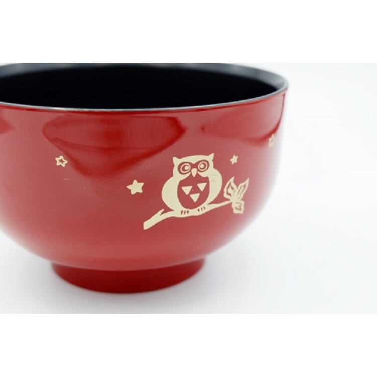 Daiso Bát Hình Con Cú màu đỏ 13cm