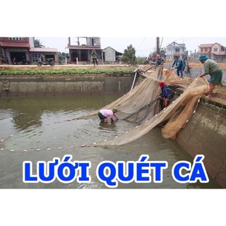 Lưới kéo cá-lưới quét cá -lưới vét cá ,tôm,tép ao hồ cao 2m dài 30m túi 4m .chất lượng hàng loại 1 y hình can cau 24h 8h