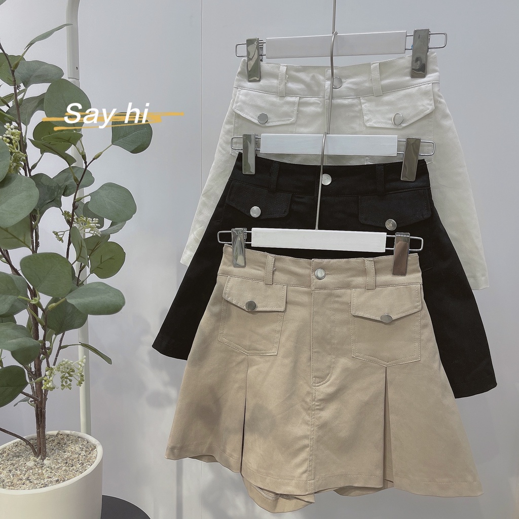 Quần giả váy nữ lưng thun chất vải kaki dày dặn lên dáng siêu xinh tại Zini Store