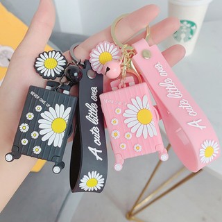 Móc Chìa Khóa Hình Chiếc Vali Mini Hoa Cúc Họa Mi Siêu Xinh Phù Hợp Treo Chìa Khóa,Balo...