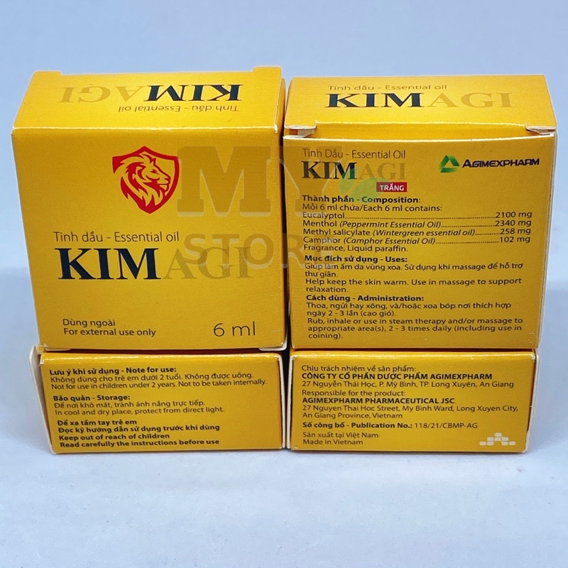 (Chính Hãng) Dầu Gió Kimagi Trắng 6ml-Công Ty Dược Agimexpharm