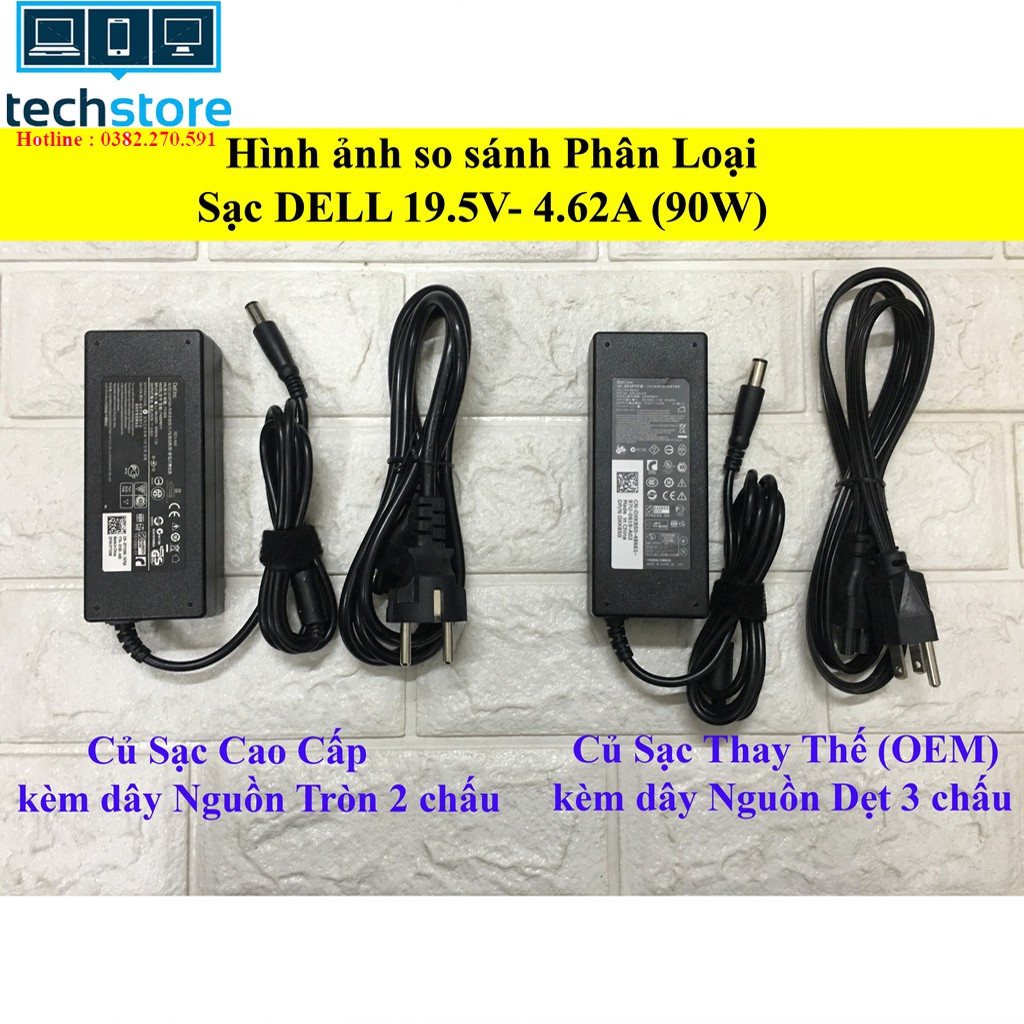 Sạc Laptop Dell 19.5V 4.62A (90w) Chân Kim To Chính Hãng Dành Cho E6420 E6520 3442 3443 3543 ( Tặng Dây Nguồn Laptop )