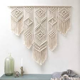 Dây thừng đan macrame, dây cotton - 5mm. Màu kem và màu ngà