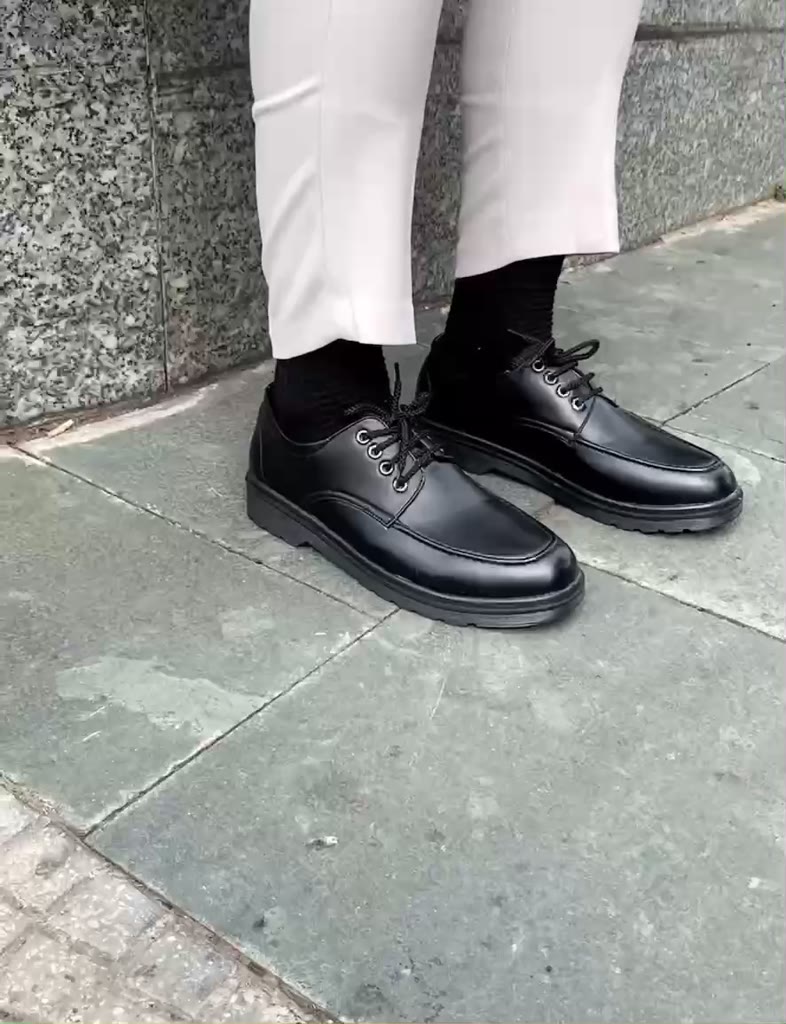 [Tặng vớ] Giày đốc nam da mềm, giày da mũi tròn đế cao khâu đế thanh lịch | BigBuy360 - bigbuy360.vn