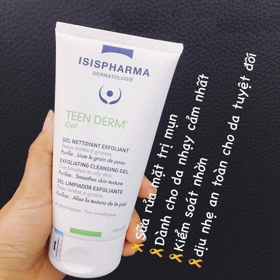 ✅  Gel Rửa Mặt Giảm Nhờn & Mụn Isis Pharma Teen Derm Gel Pháp 40ml, 150ml