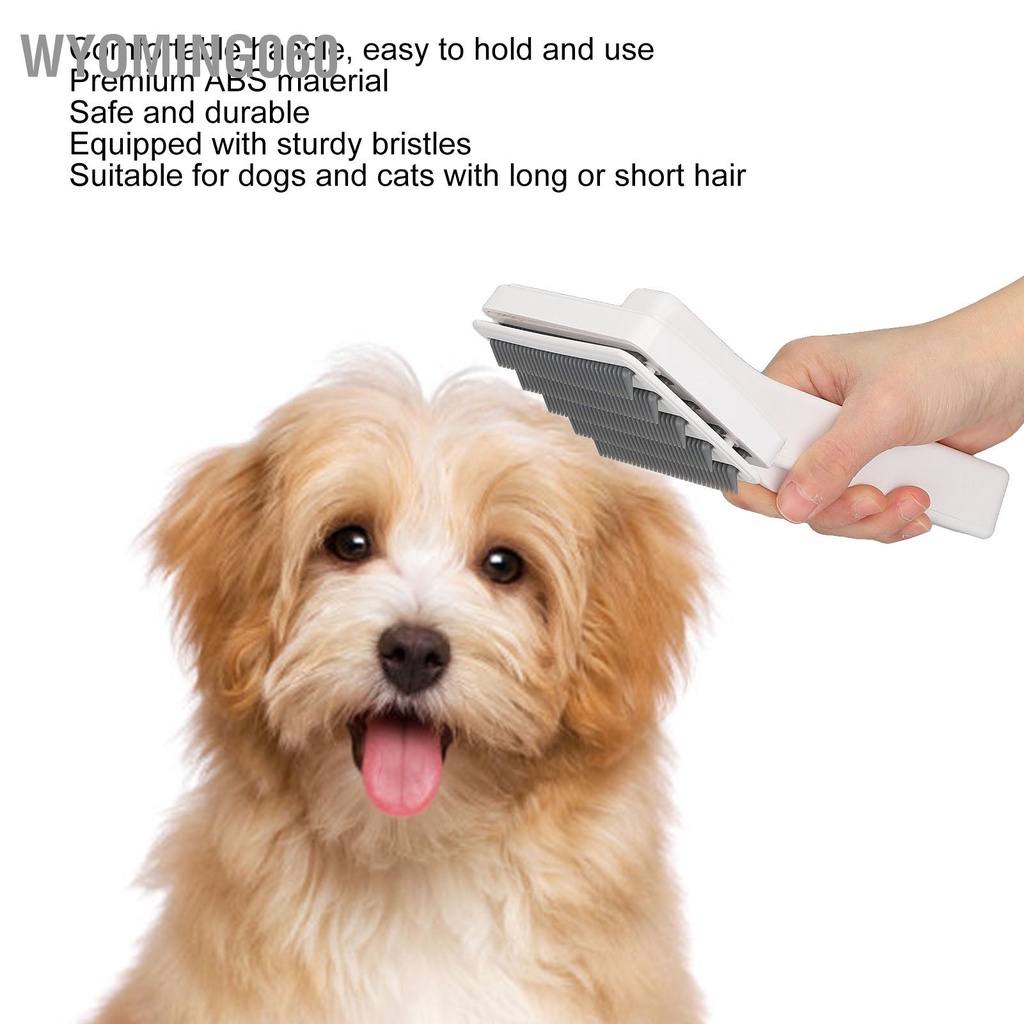 Wyoming060 Bàn chải cạo lông cho chó Bền ABS Di động Tay cầm thoải mái Mát xa cơ thể Loại bỏ xù mèo Pet