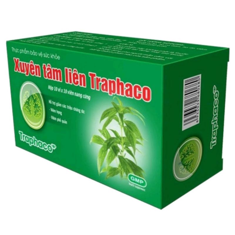 Xuyên tâm liên viên nang cứng hộp 100 viên Traphaco ⚡ Tặng quà ⚡ Hỗ trợ giảm ho, giảm đờm, giảm đau rát họng