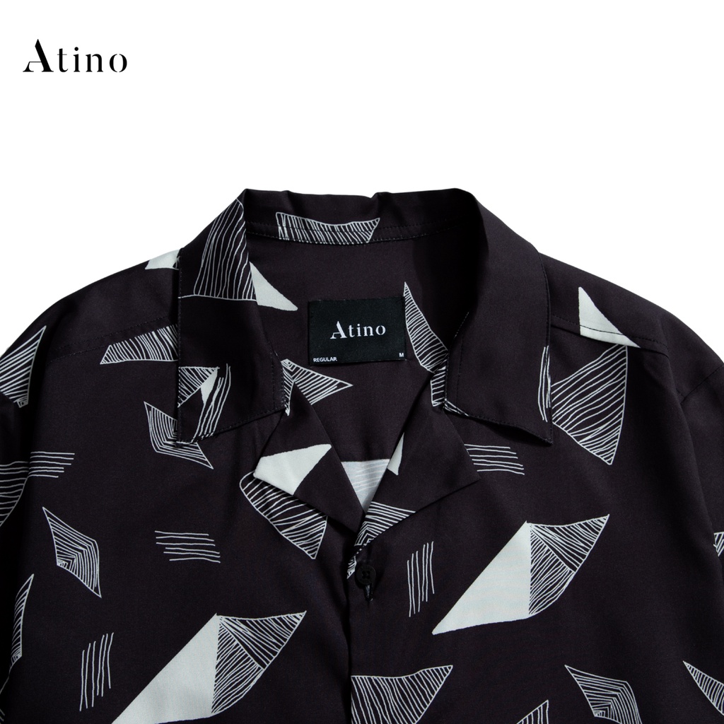 Áo sơ mi cuban shirt cộc tay nam DIAMO ATINO vải lụa form regular SM4506