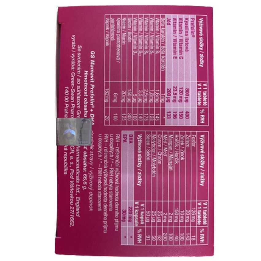 GS Mamavit Prefolin + DHA + EPA hộp 60 viên , bổ sung vitamin cho bà bầu , Gia Hân