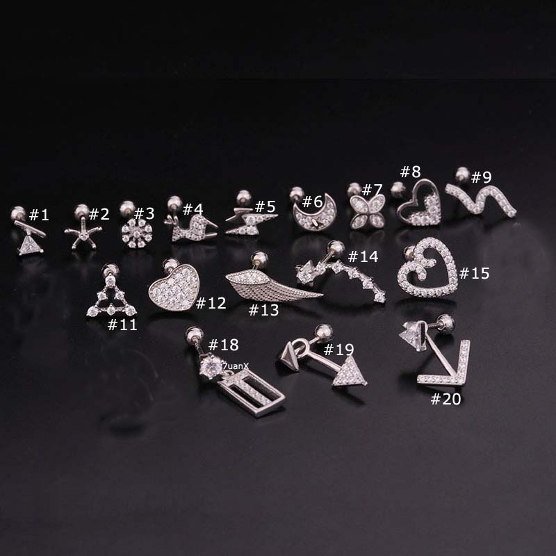 1 Chiếc Bông Tai Bạc Dài 8mm