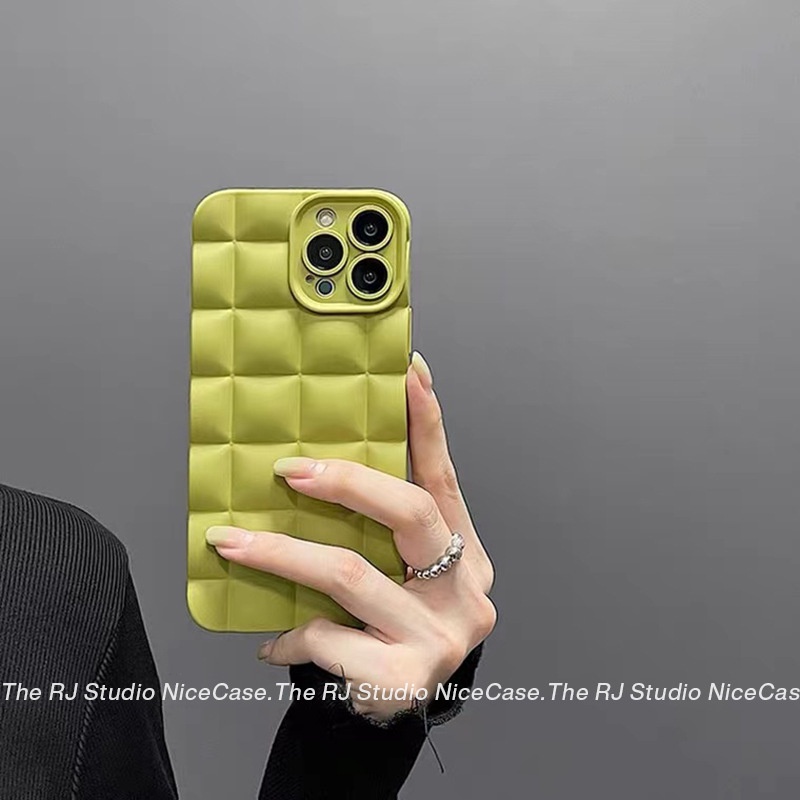 Ốp lưng iphone Ốp Điện Thoại  Họa Tiết Sọc Caro Màu Xanh Lá Thời Trang Cho iphone 14 / 13 / 11 / 12promax 7 / 8plus xs / xr-Dinuo case