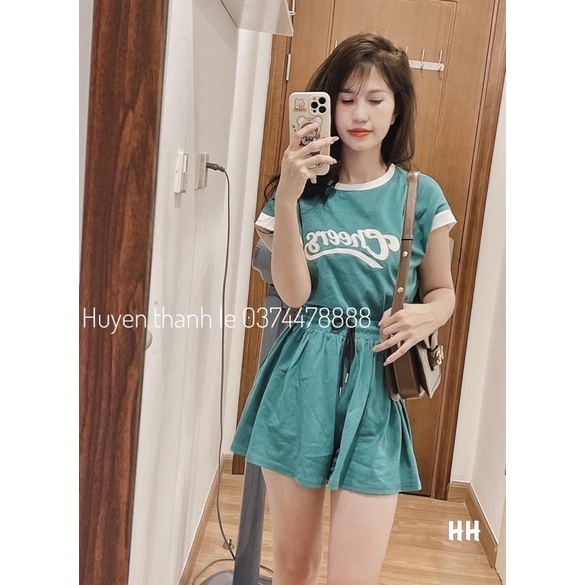 SNU409 - BỘ ĐÙI NỮ CHEERS QUẦN VÁY CỔ VIỀN