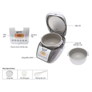 Nồi cơm điện tử Sharp KS-COM19V - Hàng chính hãng