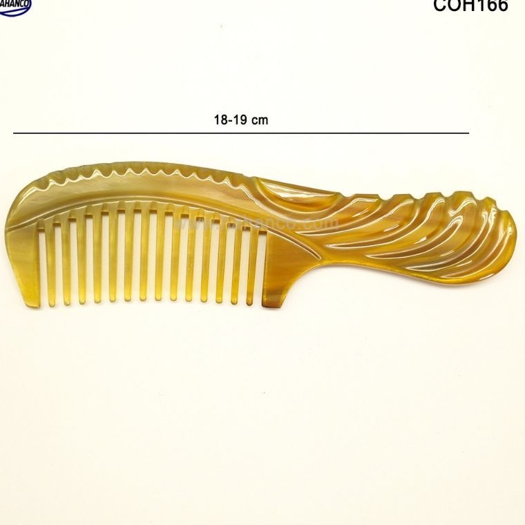 0Lược sừng xuất Nhật -(Size: L - 19cm) Răng thưa cho tất cả các loại tóc - Horn Comb - Chăm sóc tóc