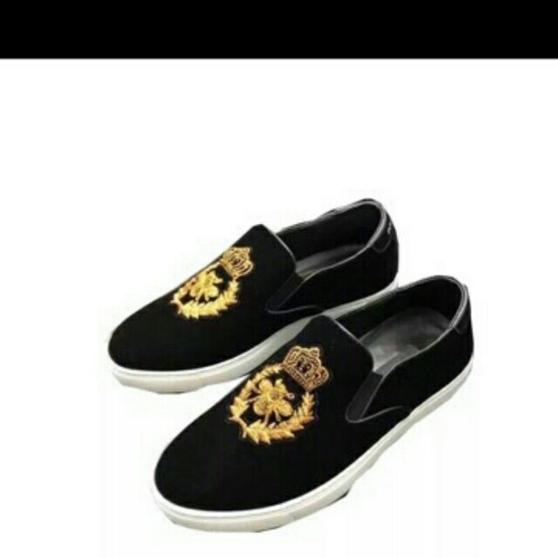 Giày slipon nam da lộn logo ong vua đế đúc êm nhẹ hàng hót | BigBuy360 - bigbuy360.vn