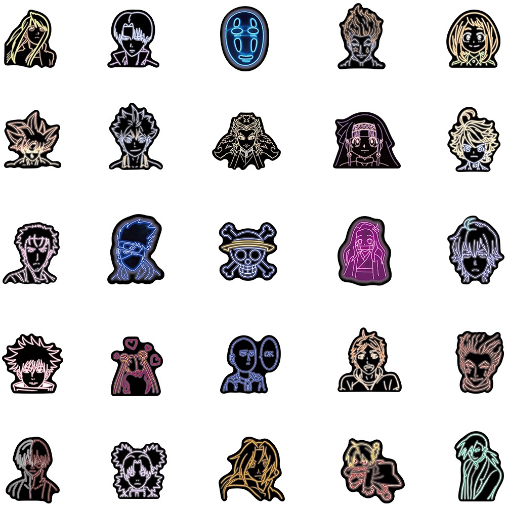 Bộ 10/50 Sticker Hoạt Hình Chống Thấm Nước