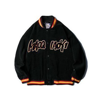 Áo Bomber/ Áo khoác nhung tăm Thêu LoGo cúc bấm  From Unisex Thời Trang nam nữ - Shop3nunisex