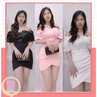 Váy body trễ vai đính ngọc siêu sang chảnh