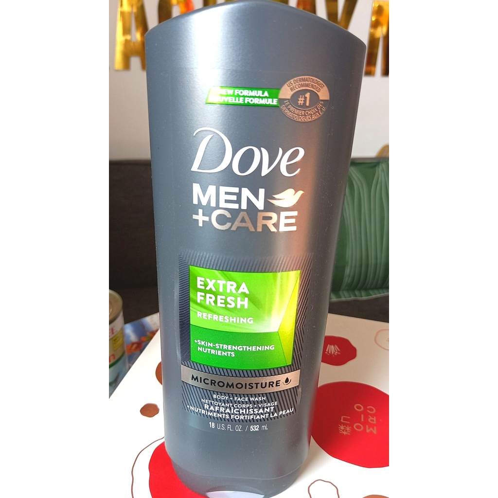 Sữa Tắm Kết Hợp Sữa Rửa Mặt Cho Nam Dove Men +Care Extra Fresh 532ml