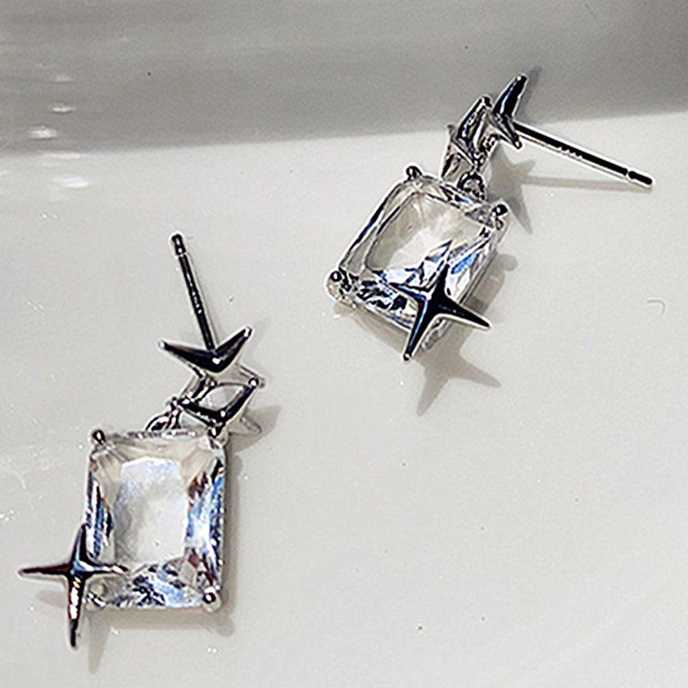 Bông Tai Hình Vuông Trong Suốt Độc Đáo Thời Trang Cho Nữ