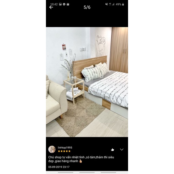 Thảm cói chữ nhật siêu rẻ đẹp- chụp hình,decor cực xinh size 80cm x 1m2