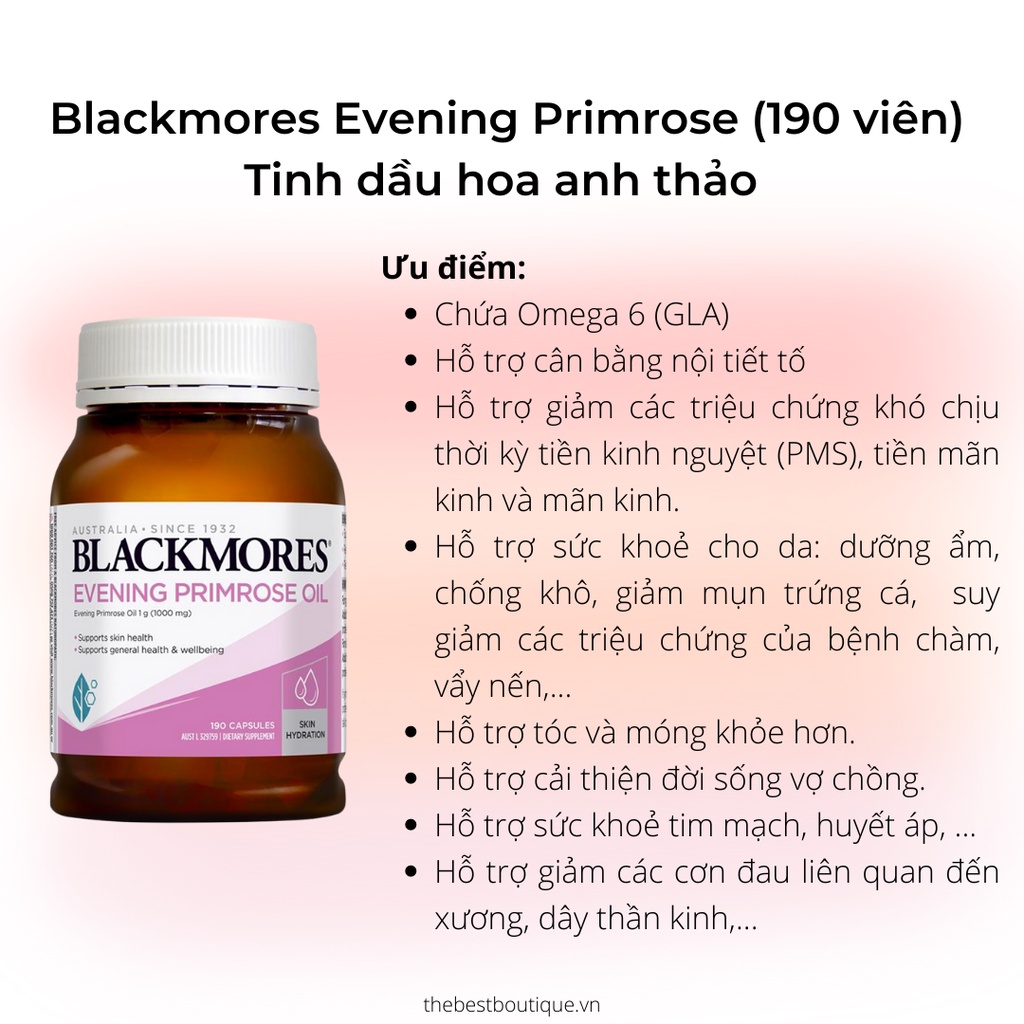 Blackmores - Evening Primrose Oil   1000mg 190 viên