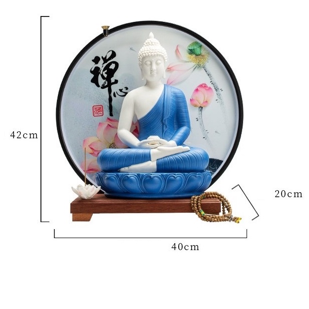 Đèn LED xông trầm có tranh trang trí tượng, tiểu cảnh  - Tự Thanh