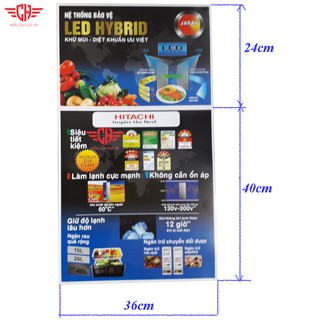 miếng dán tủ lạnh Tem dán tủ lạnh hitachi ( tặng keo dán)