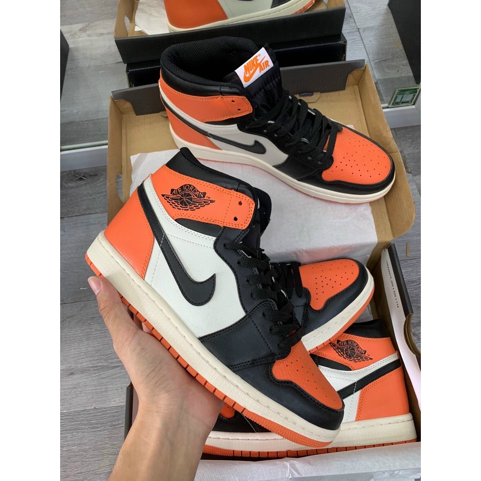 Giày Sneaker thể thao, Jordan1 Cam , JD1 cổ cao màu cam Bản Quảng Châu Cao Cấp Full Box_ tặng kèm box BV