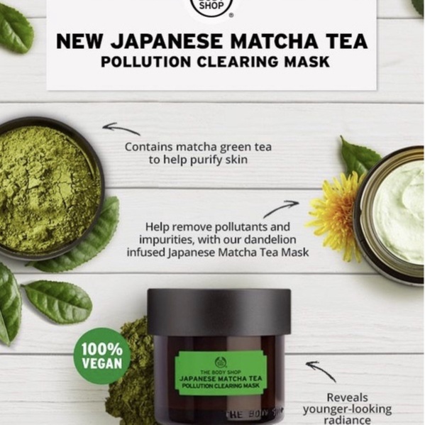 Mặt nạ thanh lọc da the body shop japanese matcha tea pollution clearing mask
