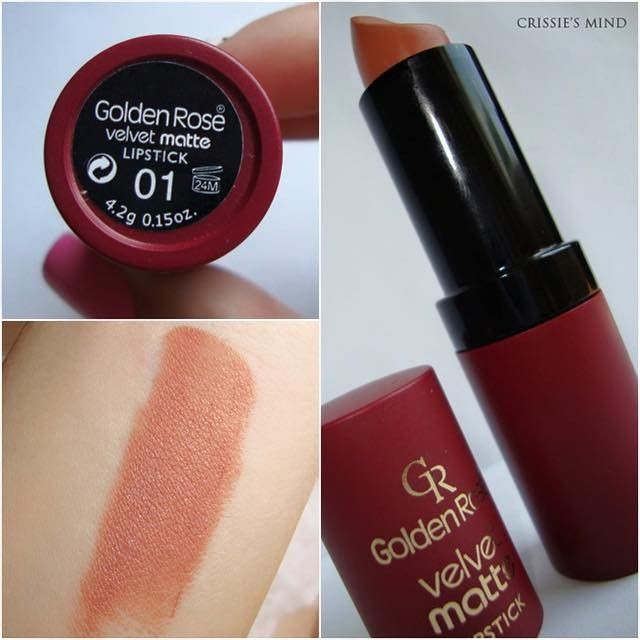 Son lì lâu phai Golden rose velvet matte No 01 Chính Hãng