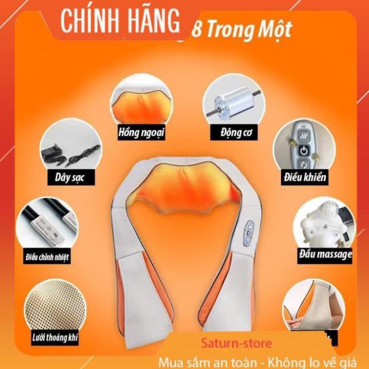 Đai massage toàn thân, Đai massage vai, cổ, gáy, lưng hồng ngoại SheetSheel xoa bóp giảm đau hiệu quả, thư giãn tại nhà