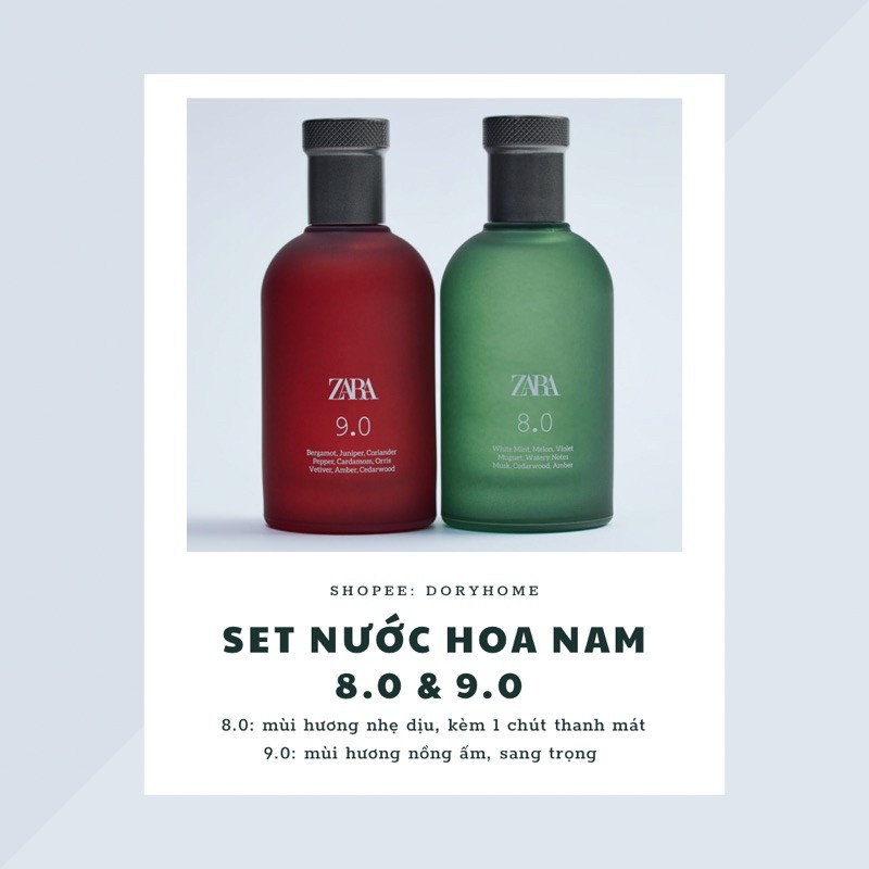 Nước hoa nam Zara - SET 2 chai 8.0 và 9.0