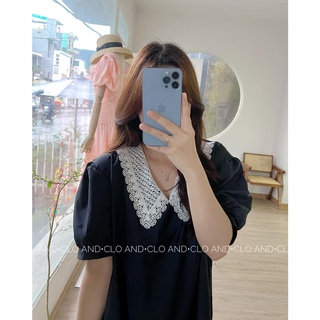 Đầm đuôi cá xoè cổ đức ren .