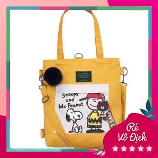 🍀 túi vải bố tote 🍀 in hình chó dễ thương hai quai unisex
