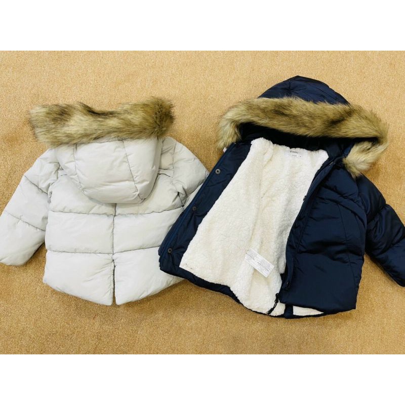 Áo khoác phao Zara lót lông trần bông ấm nức cho bé 1-6y