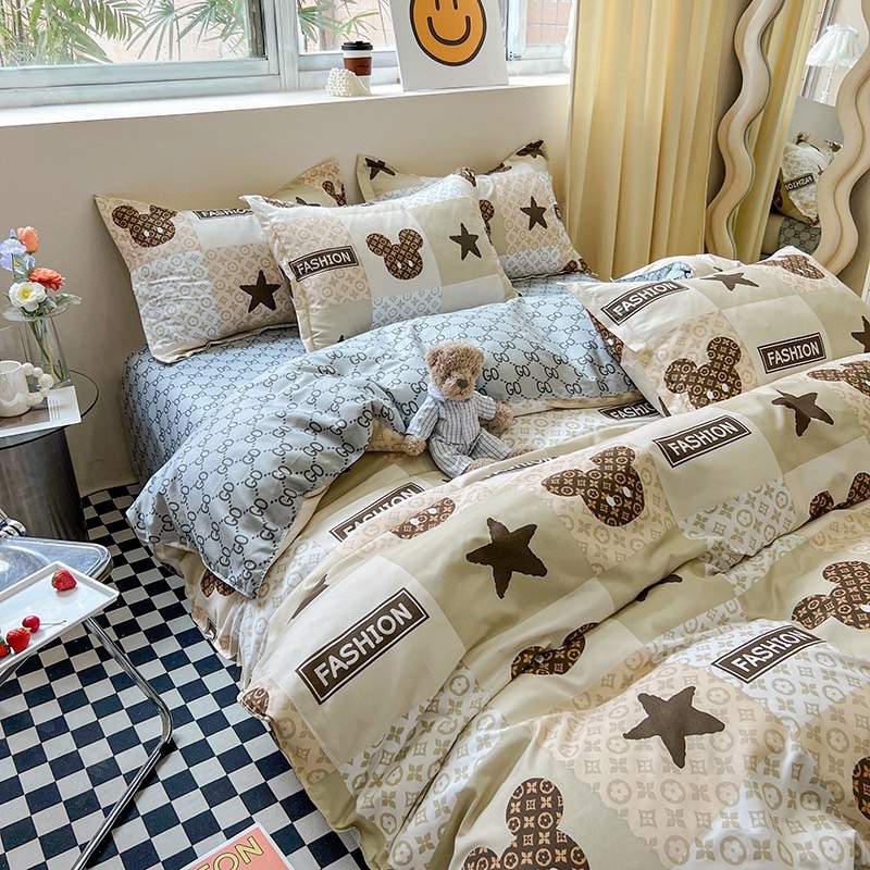 Bộ Chăn Ga Gối Cotton 3D Poly 5 Món Cao Cấp Mát Mịn Đủ Kích Thước Tặng Kèm Vỏ Gối Ôm