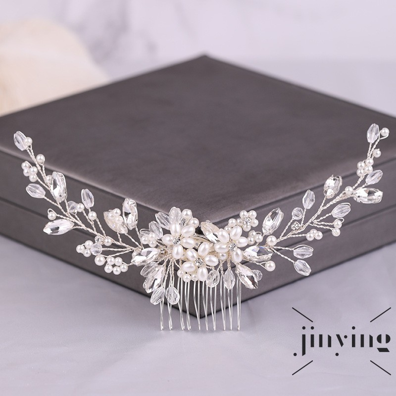 GETNOIVAS Lược cài tóc đính ngọc trai sang trọng cho nữ