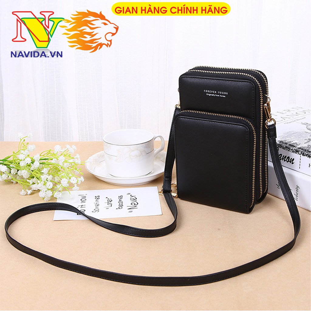 {FREESHIP XTRA} Túi xách đeo chéo Nữ Forever Young dáng đứng vuông 3 ngăn, siêu tiện dụng, sang chảnh, sành điệu.