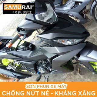 COMBO Sơn Samurai màu xám nhám K414* cho dàn áo xe máy